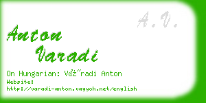 anton varadi business card